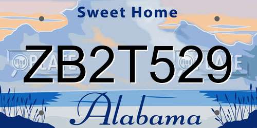 ZB2T529 Alabama License Plate