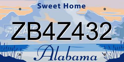 ZB4Z432 Alabama License Plate