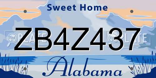 ZB4Z437 Alabama License Plate