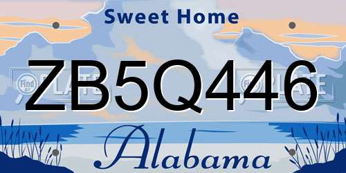 ZB5Q446 Alabama License Plate