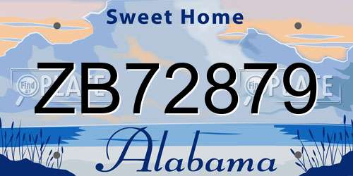 ZB72879 Alabama License Plate