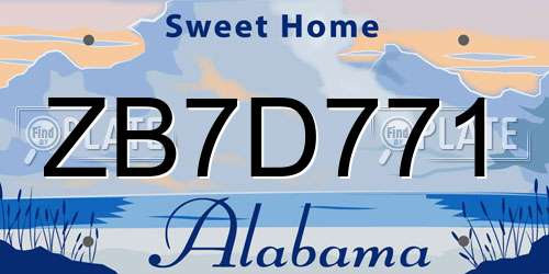 ZB7D771 Alabama License Plate