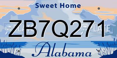 ZB7Q271 Alabama License Plate