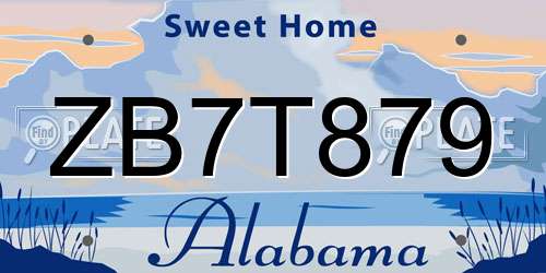 ZB7T879 Alabama License Plate
