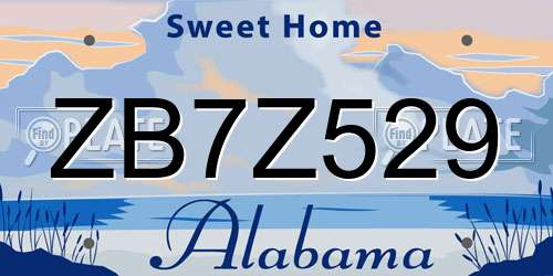 ZB7Z529 Alabama License Plate