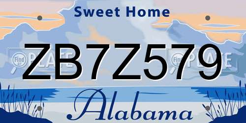 ZB7Z579 Alabama License Plate