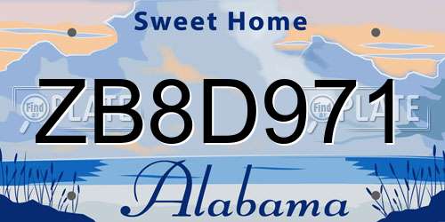ZB8D971 Alabama License Plate