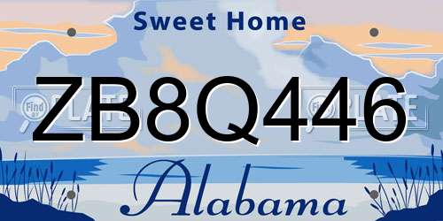 ZB8Q446 Alabama License Plate