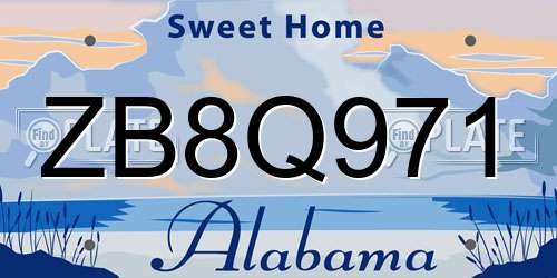 ZB8Q971 Alabama License Plate