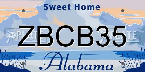 ZBCB35 Alabama License Plate