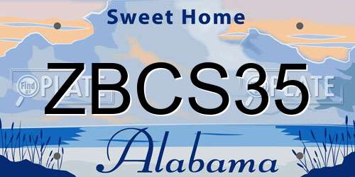 ZBCS35 Alabama License Plate