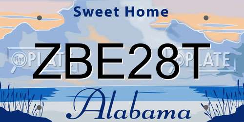 ZBE28T Alabama License Plate