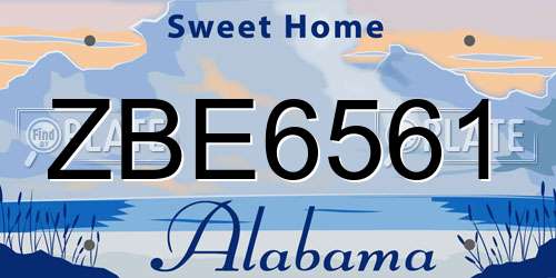 ZBE6561 Alabama License Plate