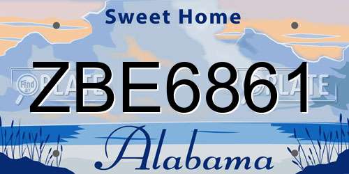 ZBE6861 Alabama License Plate