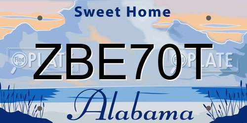 ZBE70T Alabama License Plate