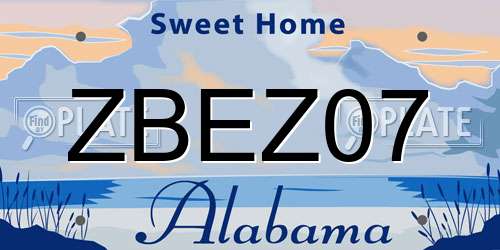 ZBEZ07 Alabama License Plate