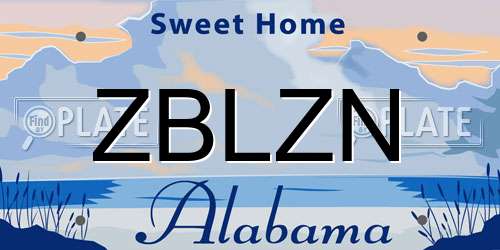 ZBLZN Alabama License Plate