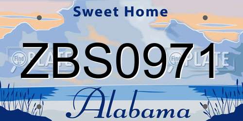 ZBS0971 Alabama License Plate