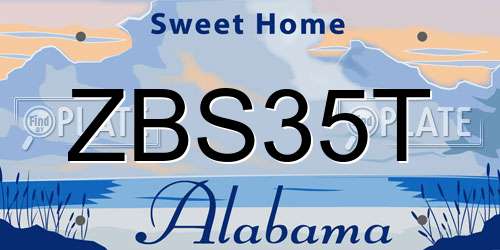 ZBS35T Alabama License Plate