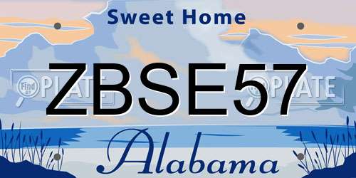 ZBSE57 Alabama License Plate