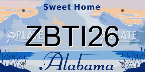 ZBTI26 Alabama License Plate