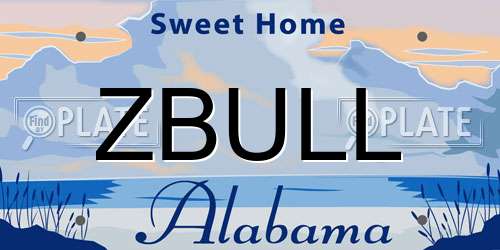 ZBULL Alabama License Plate