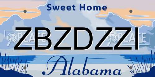 ZBZDZZI Alabama License Plate