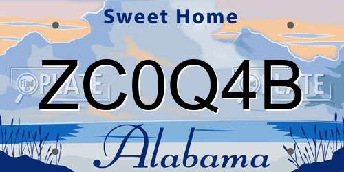 ZC0Q4B Alabama License Plate