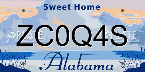 ZC0Q4S Alabama License Plate