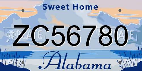 ZC56780 Alabama License Plate
