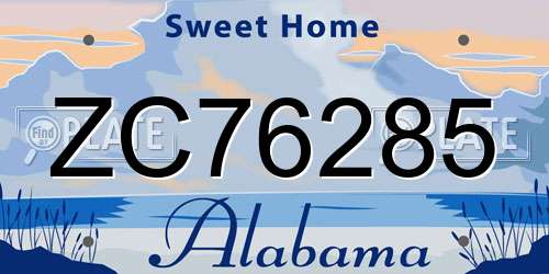 ZC76285 Alabama License Plate