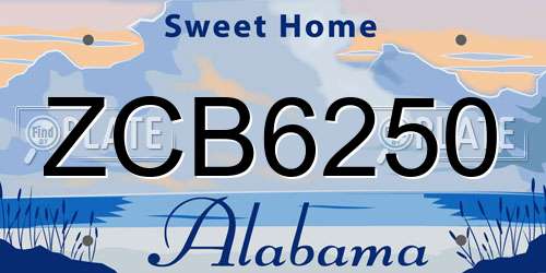 ZCB6250 Alabama License Plate