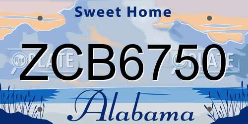 ZCB6750 Alabama License Plate