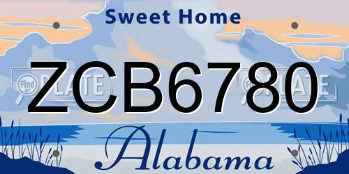 ZCB6780 Alabama License Plate