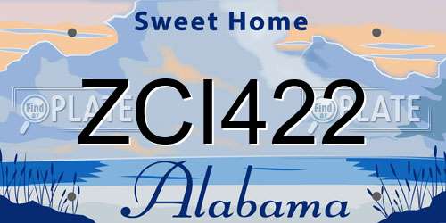 ZCI422 Alabama License Plate