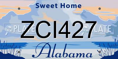 ZCI427 Alabama License Plate