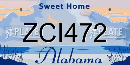 ZCI472 Alabama License Plate
