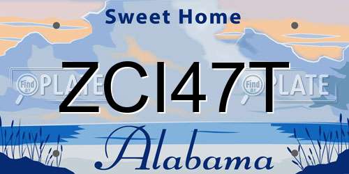 ZCI47T Alabama License Plate