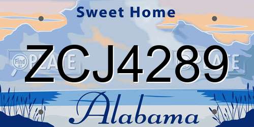 ZCJ4289 Alabama License Plate