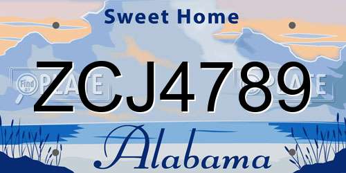 ZCJ4789 Alabama License Plate