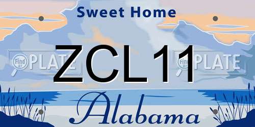 ZCL11 Alabama License Plate