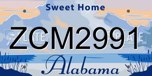 ZCM2991 Alabama License Plate