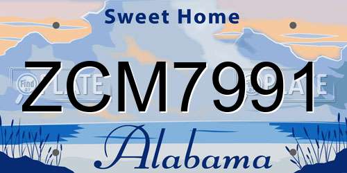 ZCM7991 Alabama License Plate