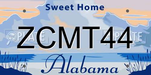 ZCMT44 Alabama License Plate
