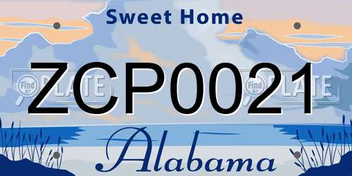 ZCP0021 Alabama License Plate