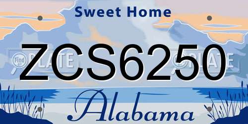 ZCS6250 Alabama License Plate