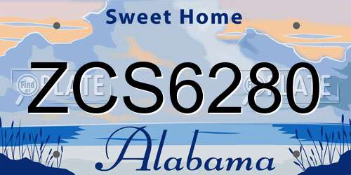 ZCS6280 Alabama License Plate