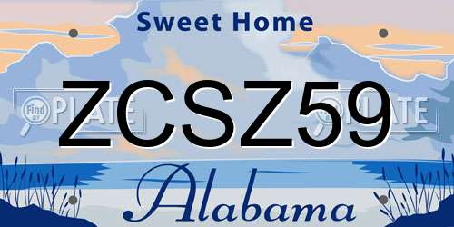 ZCSZ59 Alabama License Plate