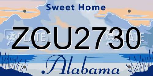 ZCU2730 Alabama License Plate