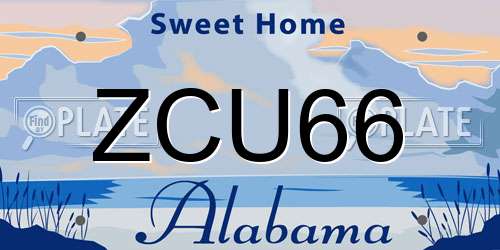 ZCU66 Alabama License Plate